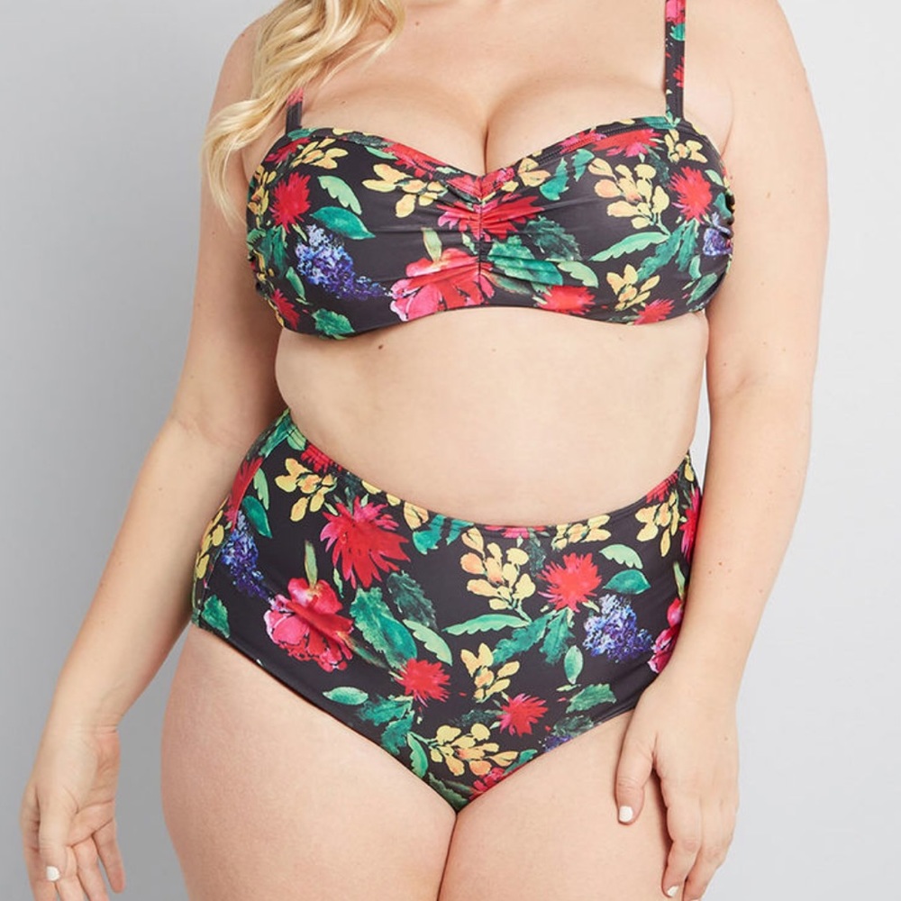 ModCloth “Sara” High Waist Bikini Bottom 1X NWT